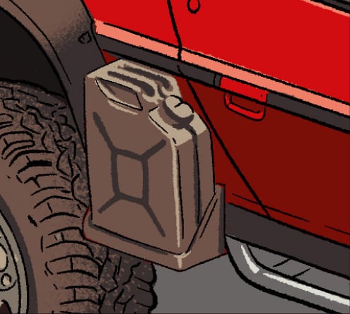 Фрагмент иллюстрации: детали постапокалиптического DeLorean